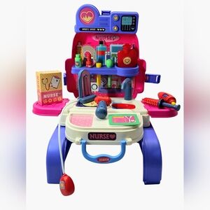 3-in-1 Kids Nurse Doctor Playset Backpack & Toddler Pretend Kit Toy